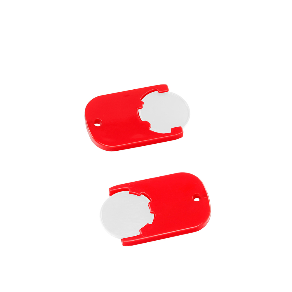 Chiphouder met winkelwagenmuntje 1€ "Gamma" - wit/rood