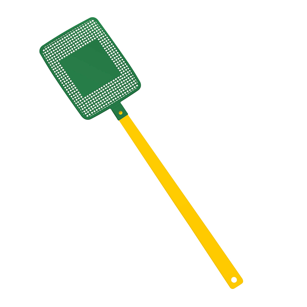 Vliegenmepper "vierkant" - geel/groen