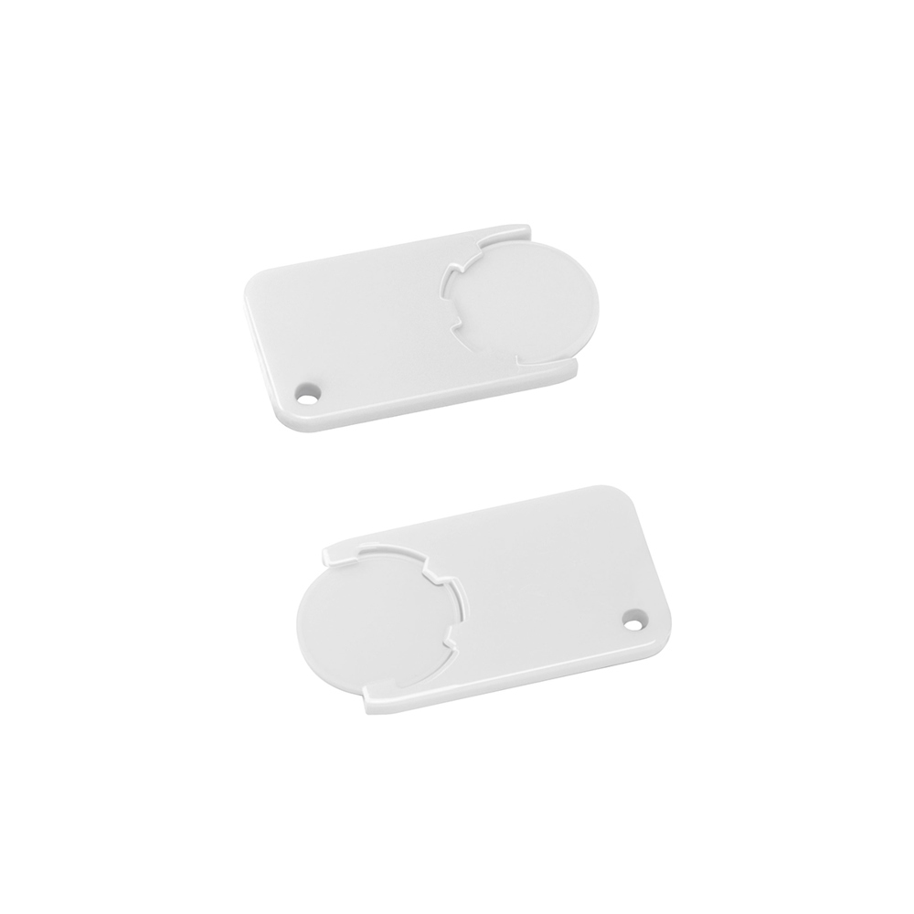 Chiphouder met winkelwagenmuntje 1€ "Beta" - wit/wit