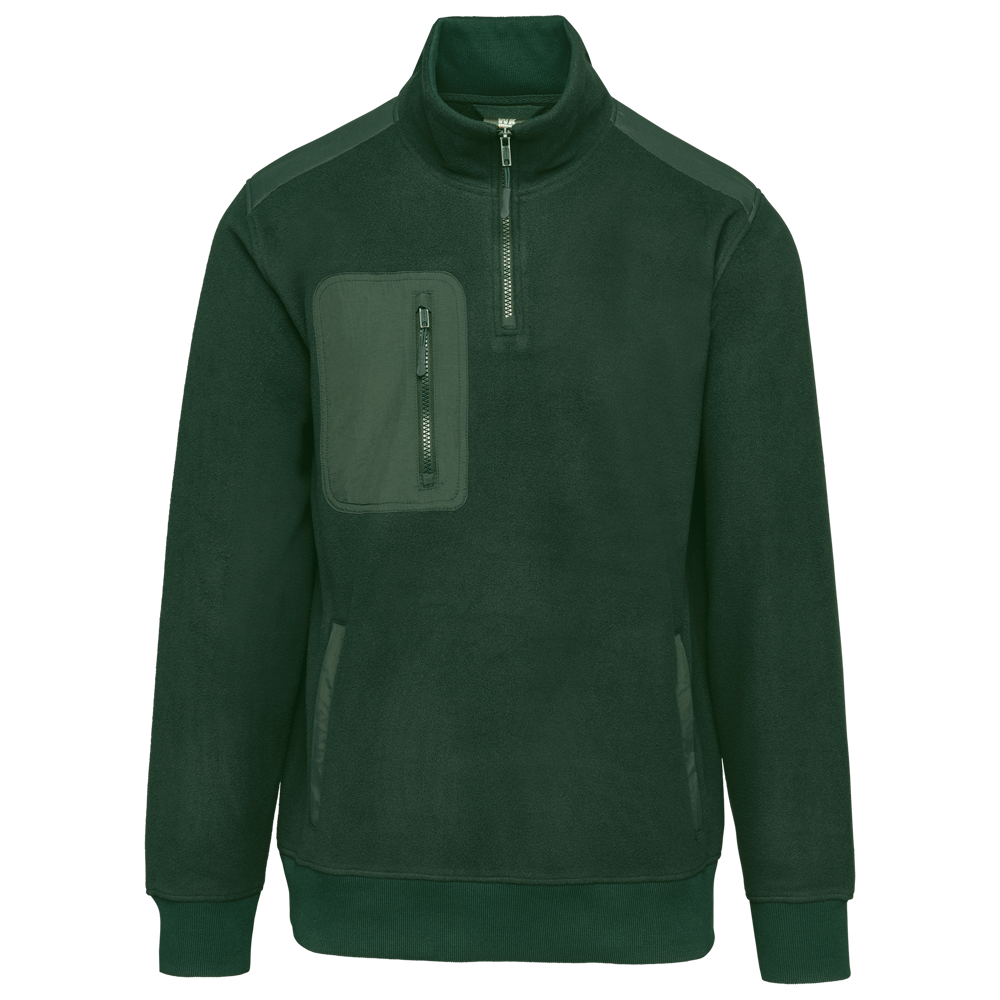WK905 - Ecologishe fleece met ritskraag unisex - Forest Green