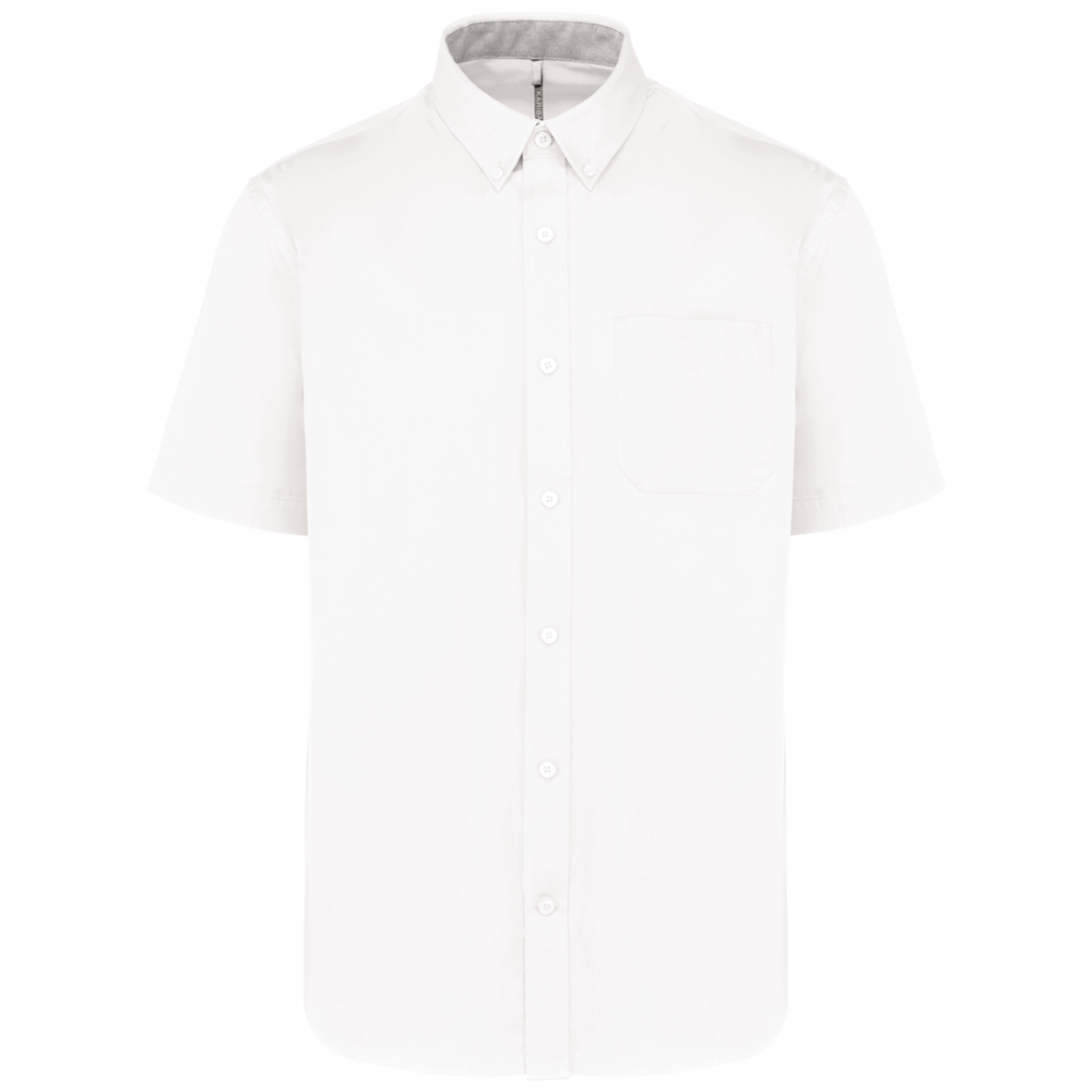 K587 - Katoenen herenoverhemd met korte mouwen "Ariana" - White