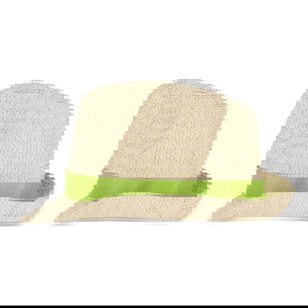 Strohoed met gekleurde band