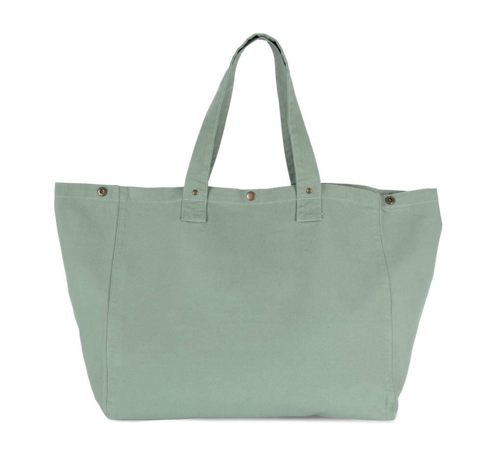 KI3208 - Shopper van verwassen katoen - Washed Water Green