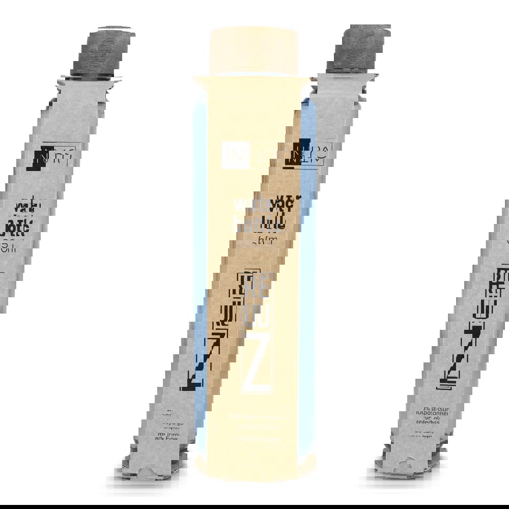 InSideOut Gerecyclede glazen Waterfles ReuuZ met houten dop 650 ml