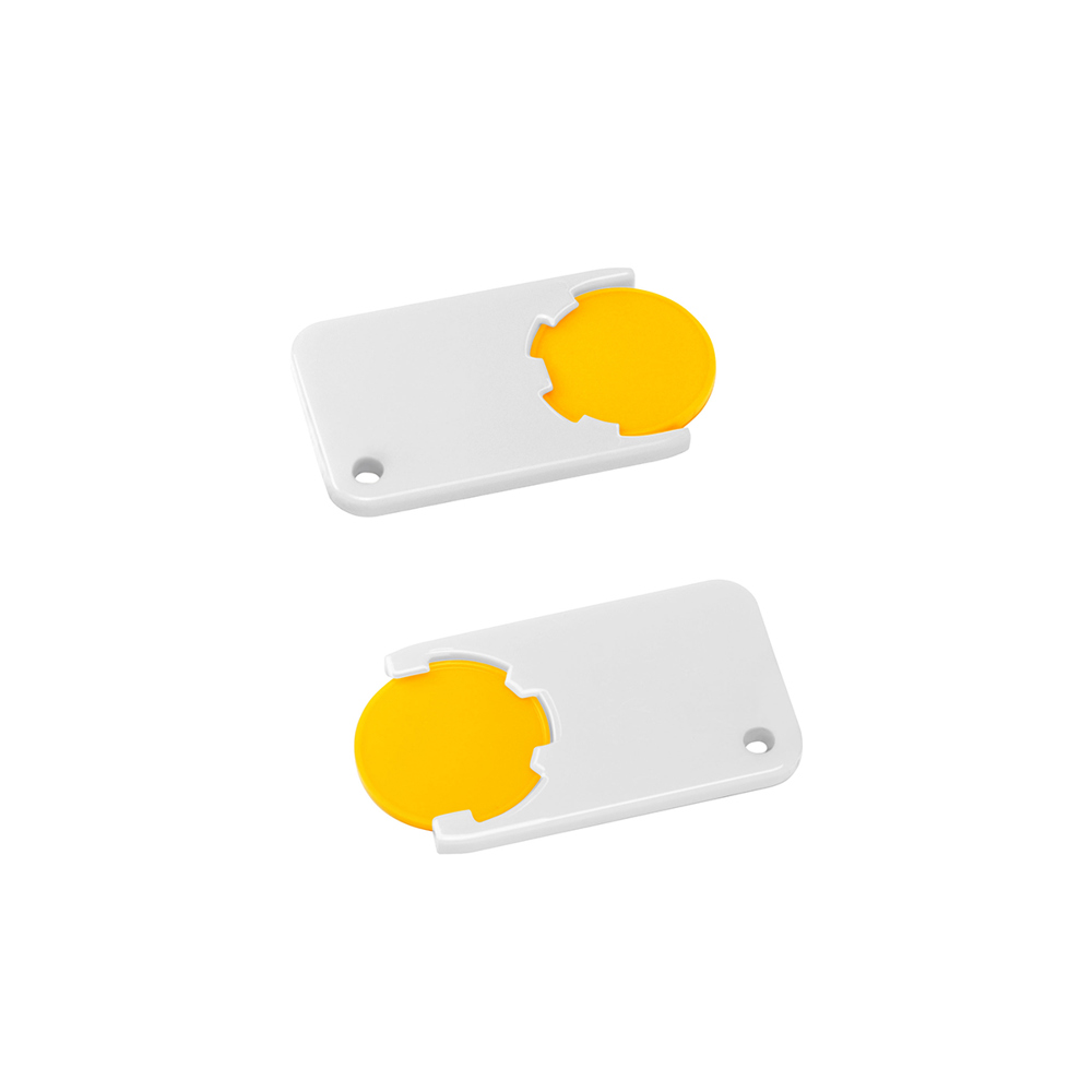 Chiphouder met winkelwagenmuntje 1€ "Beta" - geel/wit