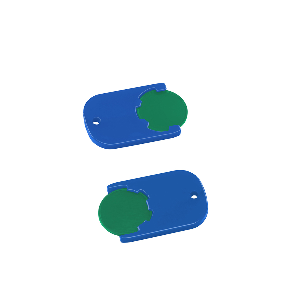 Chiphouder met winkelwagenmuntje 1€ "Gamma" - groen/blauw