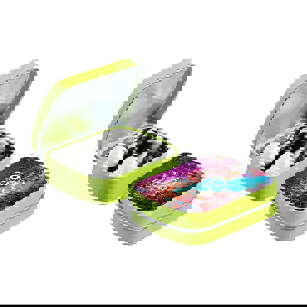 Mini scharnierblikje met snoep - Lime