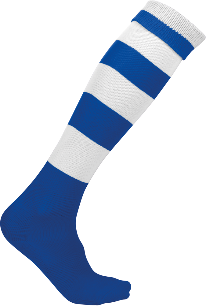 PA021 - Gestreepte Sportsokken - Dark Royal Blue / White