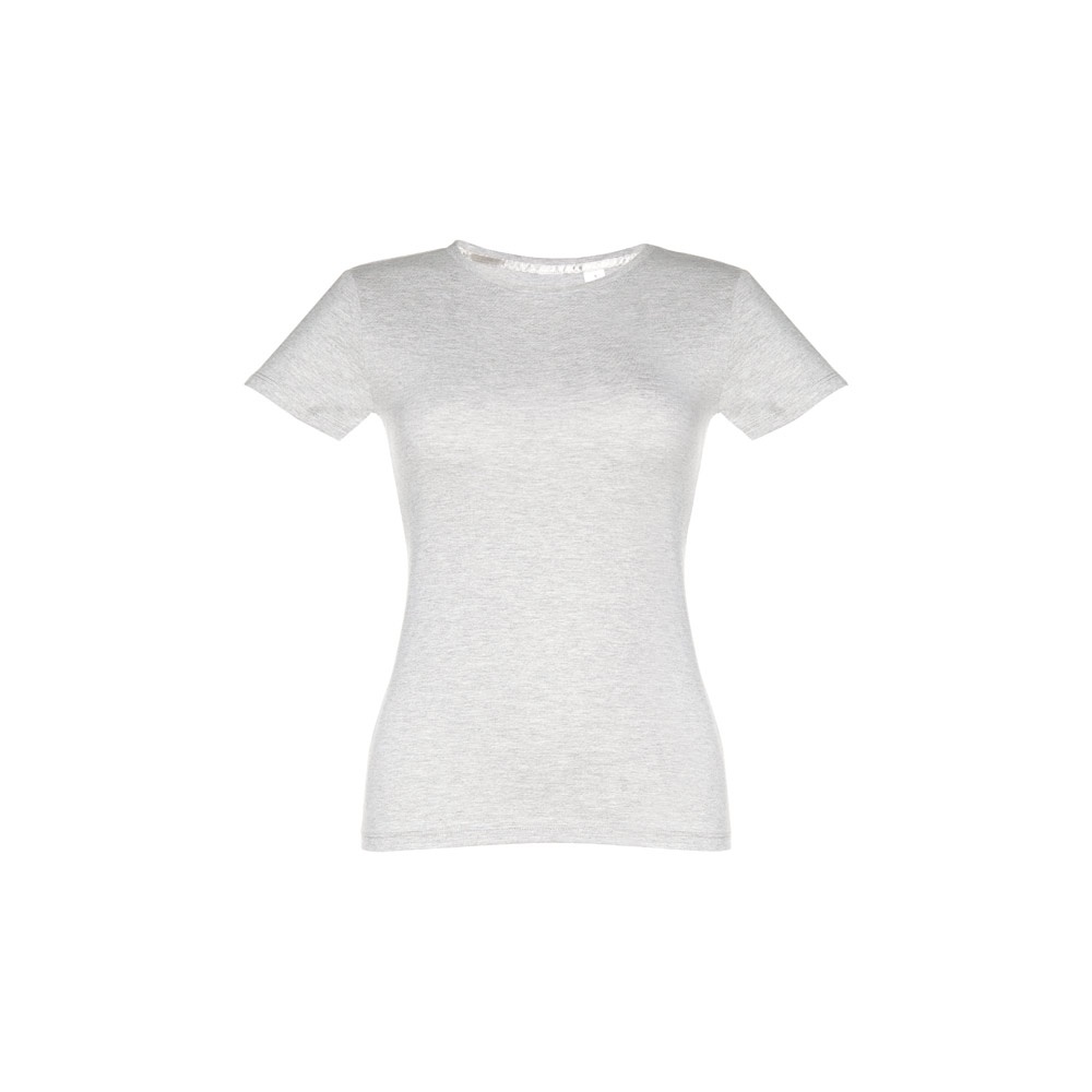 THC SOFIA. Katoenen dames-T-shirt met riem - Mat wit