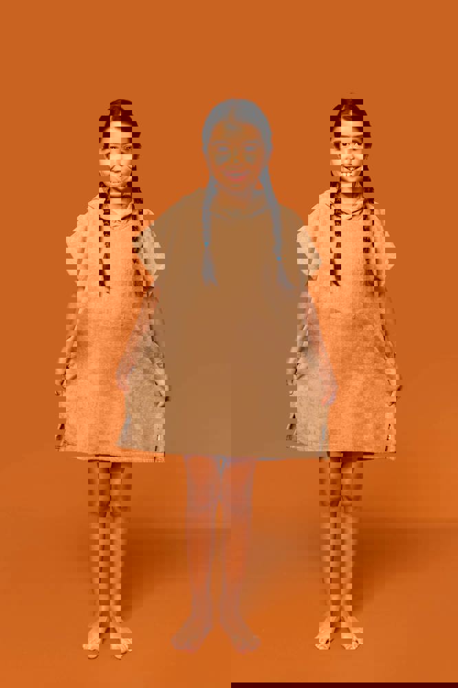 PA582X - Kinderponcho met capuchon van badstof