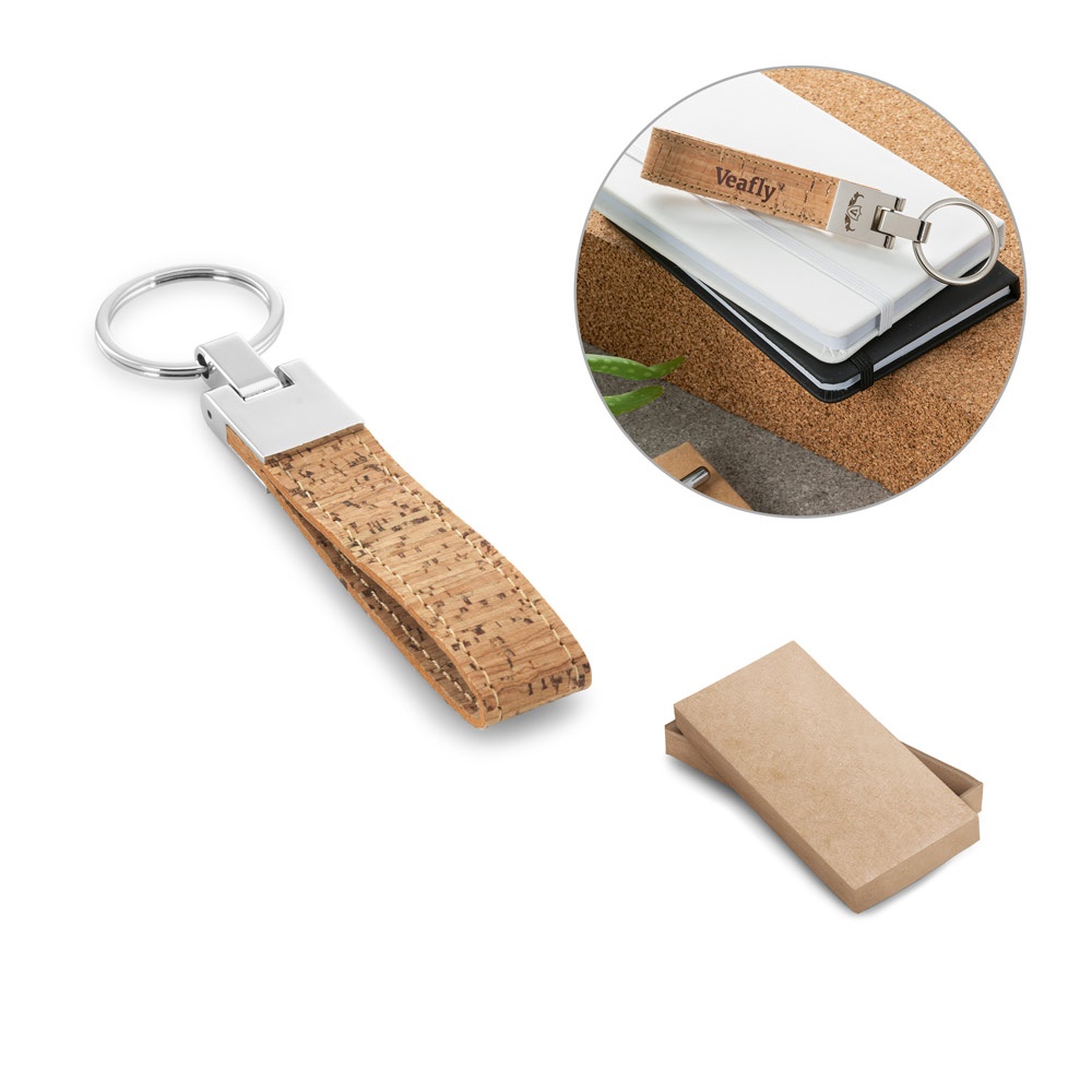 CORKS. Sleutelhanger van kurk en metaal