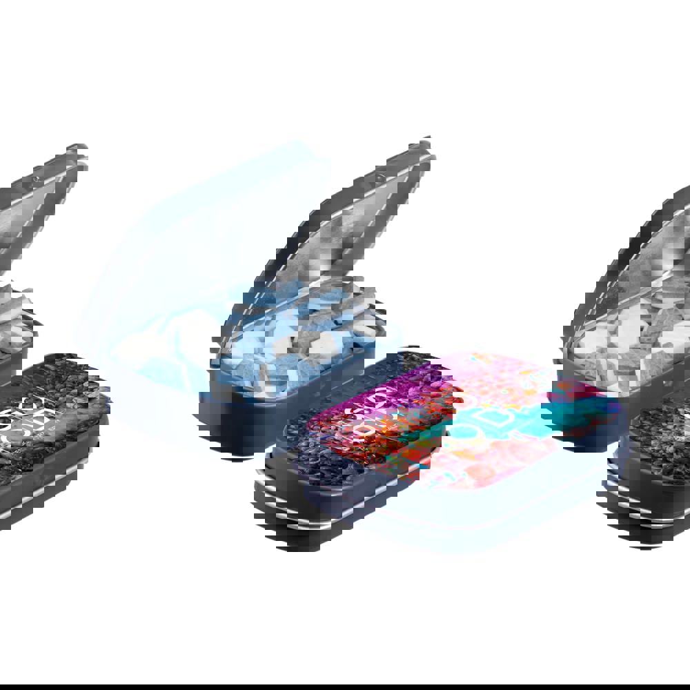 Mini scharnierblikje gevuld met pepermunt - donkergrijs