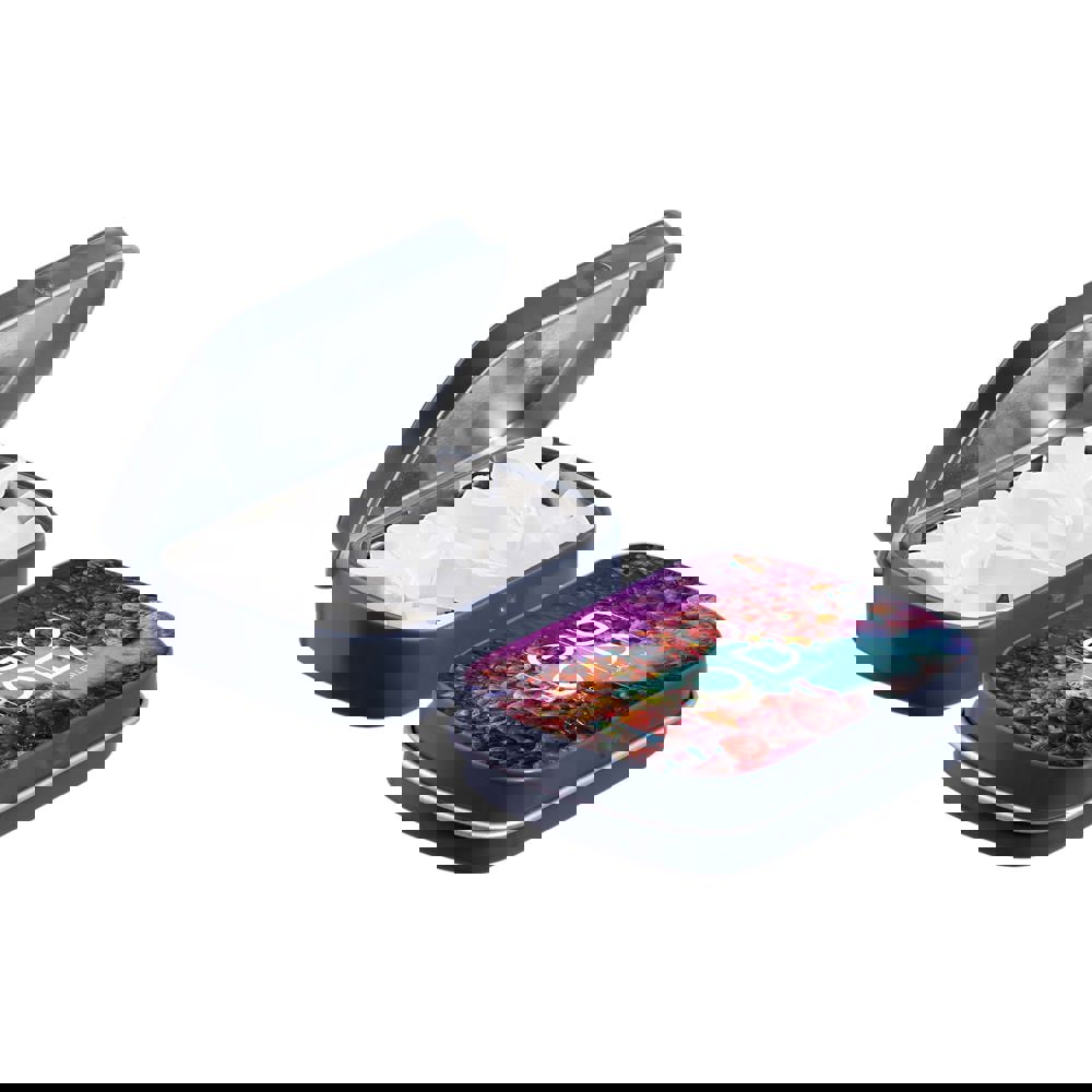 Mini scharnierblikje met vorm pepermunt - donkergrijs