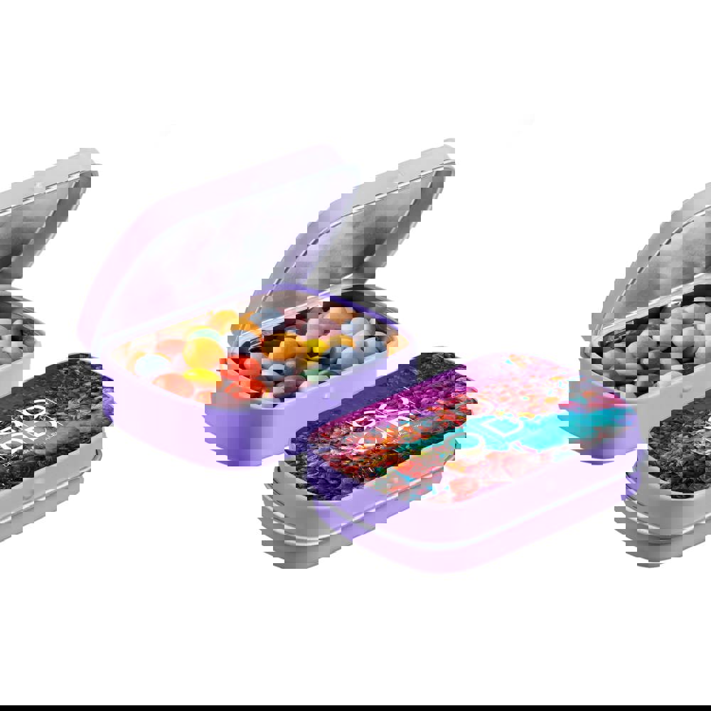 Mini scharnierblikje met snoep