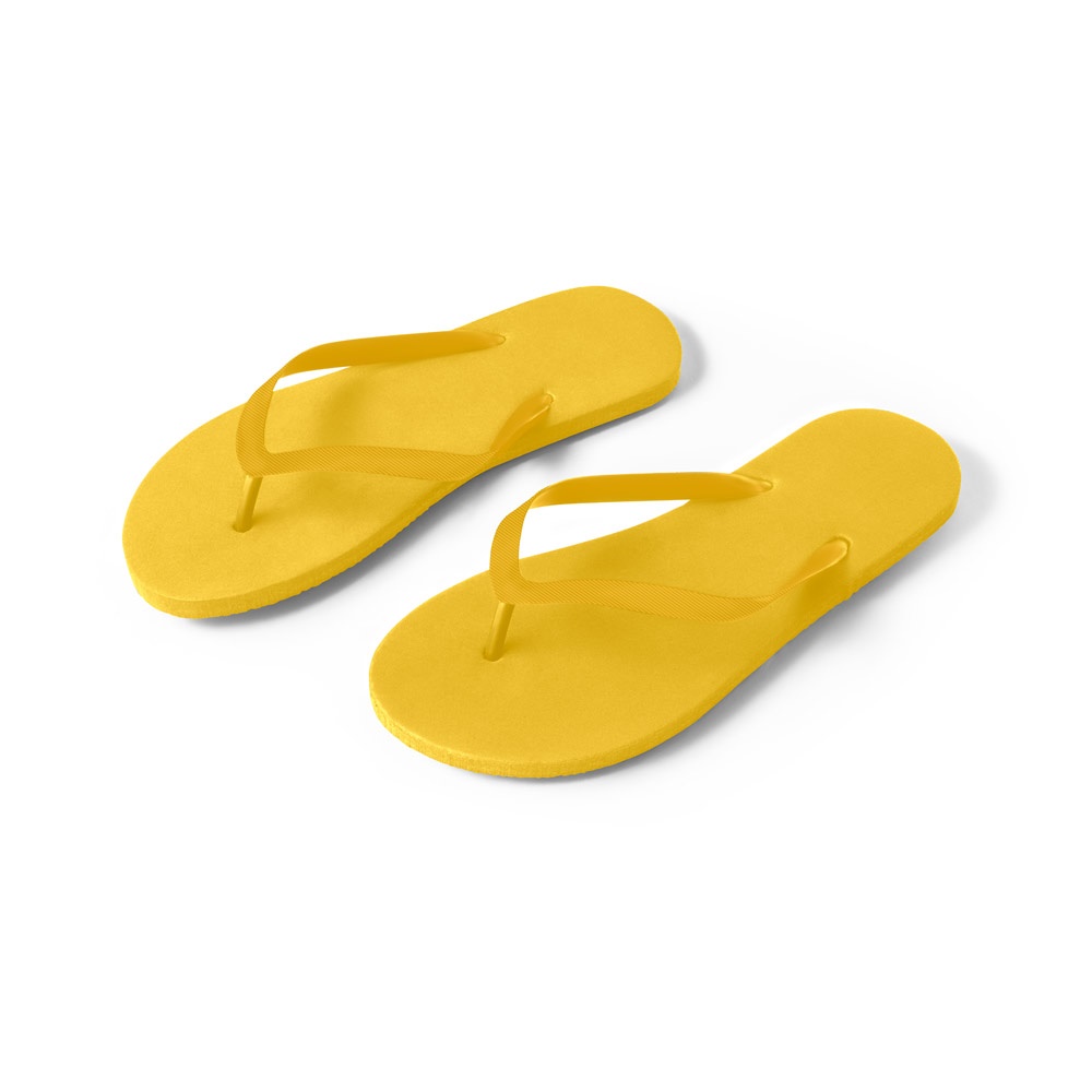 MAUPITI L / XL. Comfortabele slippers met EVA-zolen en PVC-bandjes - Geel