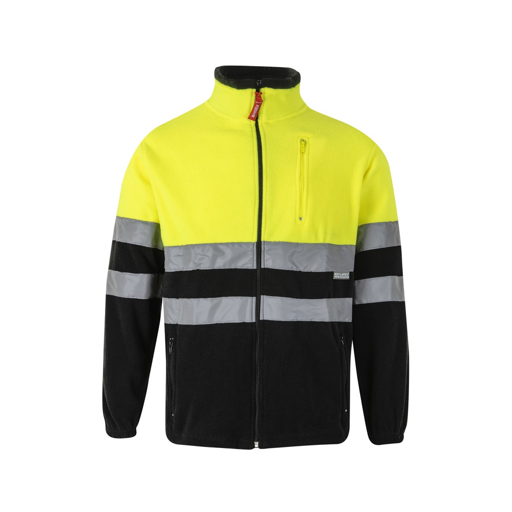 VL EROS. Tweekleurig fleecejack (280g/m²) van polyester (100%) - Zwart, Geel
