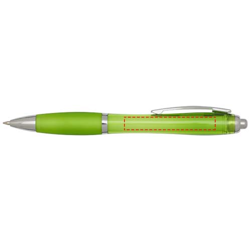 Nash RCS balpen van gerecycled plastic met gekleurde behuizing en grip (zwarte inkt)