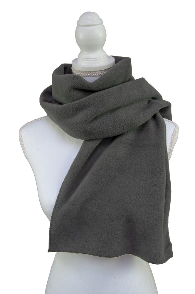 P1150 - Luxe sjaal polar fleece - XL 180x30cm - donkergrijs