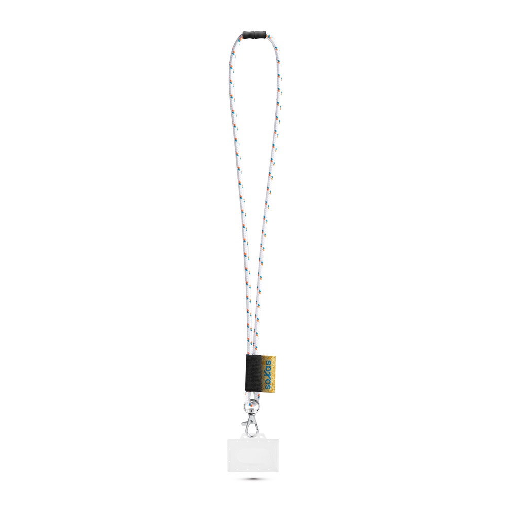 BRIDPORT. SET Lanyard NAUTIC Lang (Ø 7 mm) met 9 mm karabijnhaak, Ø 7 mm veiligheidssluiting en 91 x 68 mm stevige badge-/kaarthouder - 301 - Wit