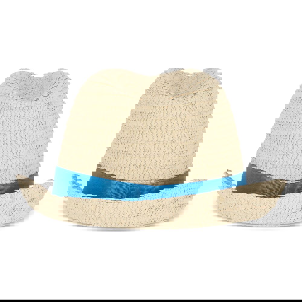 Strohoed met gekleurde band