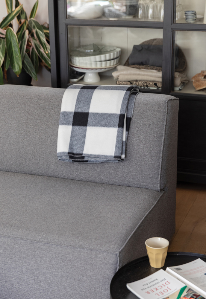 Superzacht fleecedeken met ruitdessin