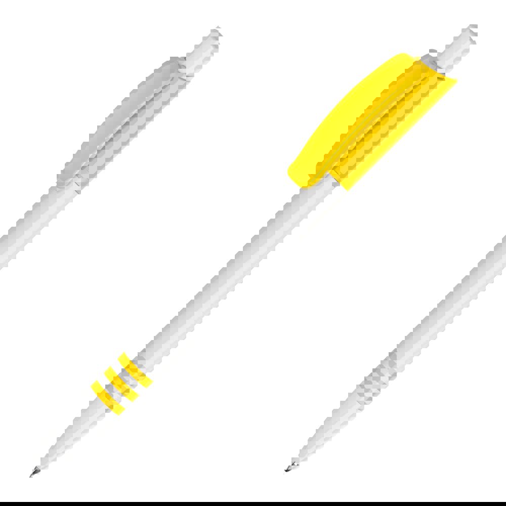 Balpen Tropic hardcolour - Wit / Geel