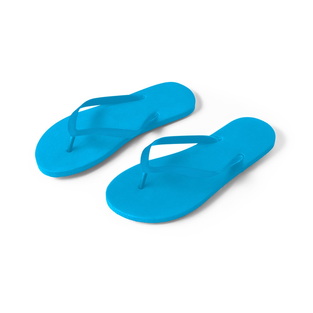 MAUPITI L / XL. Comfortabele slippers met EVA-zolen en PVC-bandjes - licht blauw