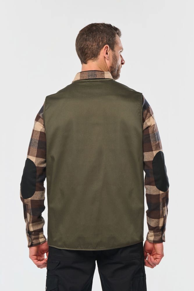 WK609 - Gevoerde unisex bodywarmer van polykatoen multizakken