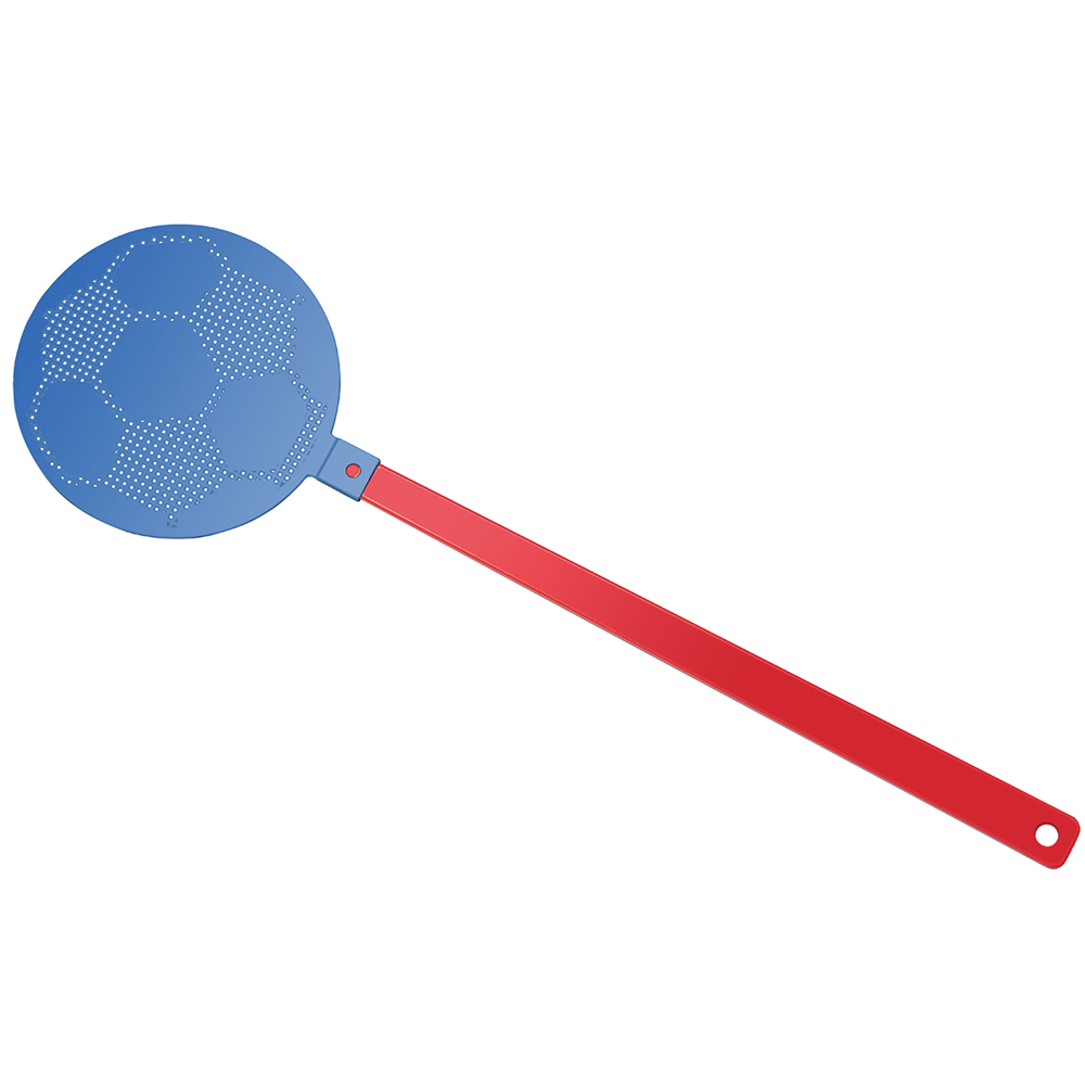 Vliegenmepper "voetbal" - rood/blauw