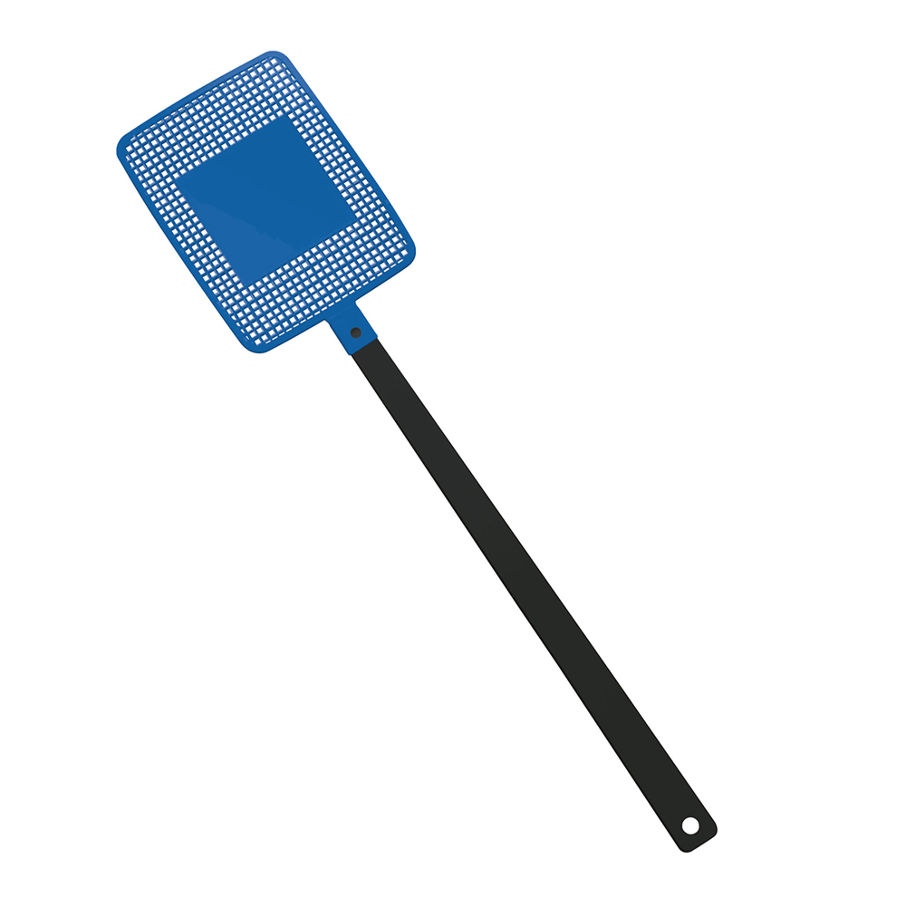 Vliegenmepper "vierkant" - zwart/blauw
