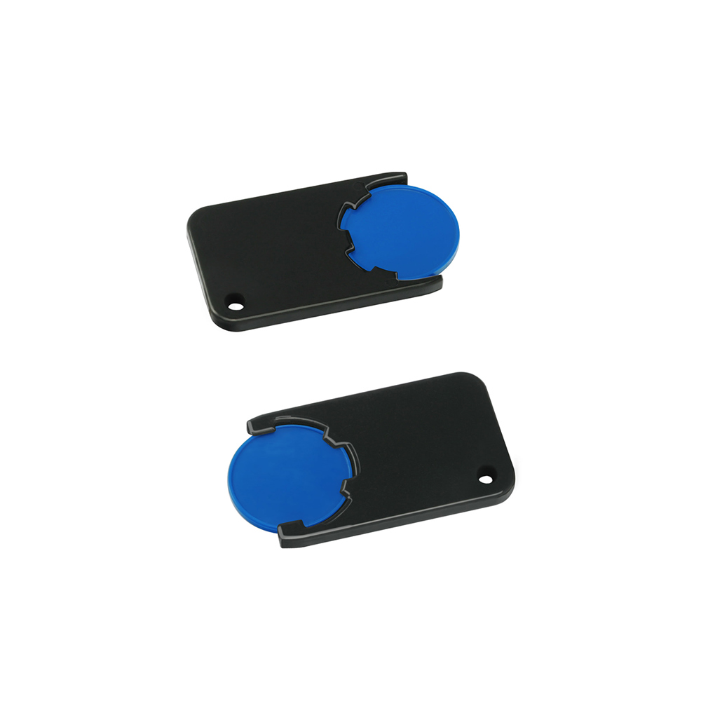 Chiphouder met winkelwagenmuntje 1€ "Beta" - blauw/zwart