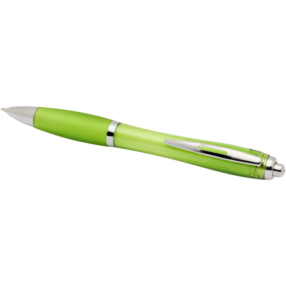 Nash RCS balpen van gerecycled plastic met gekleurde behuizing en grip (zwarte inkt)