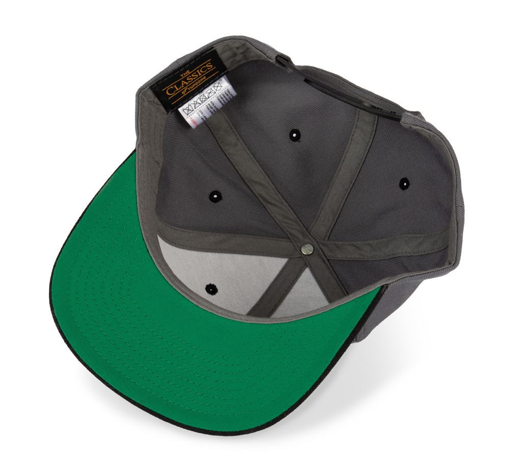 KP910 - Flexfit pet met platte zonneklep - 6 panelen - Dark Grey / Black