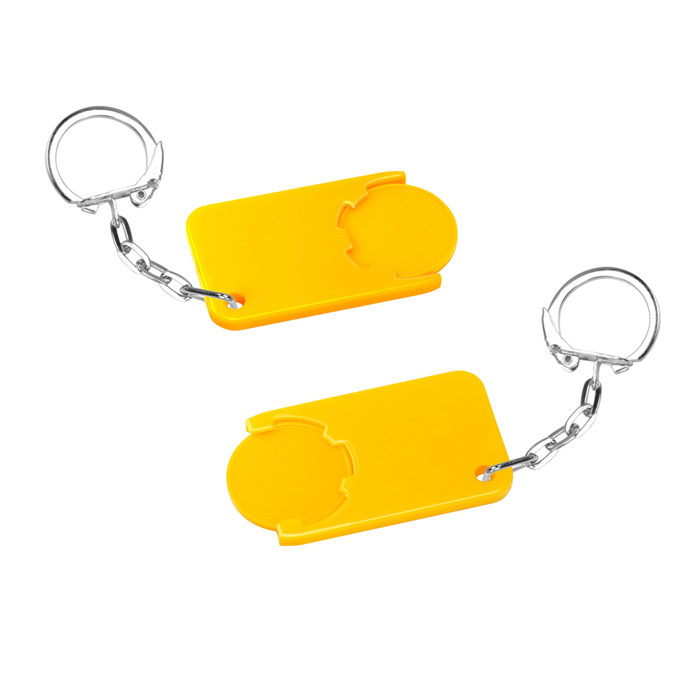 Chiphouder met winkelwagenmuntje 1€ "Beta" - geel/geel