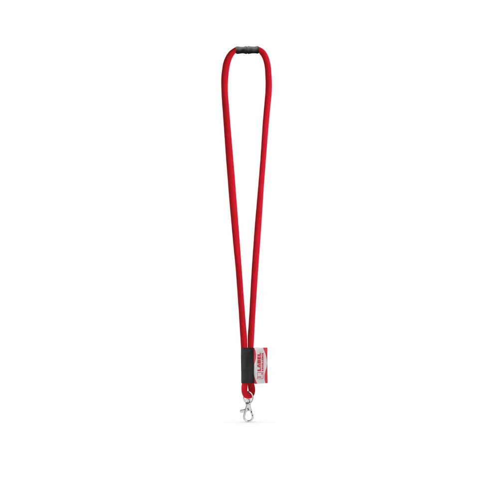 WISBECH. Set lange draagkoordbuis (Ø 7 mm) met karabijnhaak van 9 mm en veiligheidssluiting van Ø 7 mm - 302 - Rood