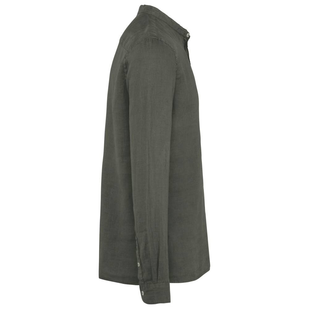 SP507 - Verwassen linen herenoverhemd met maokraag