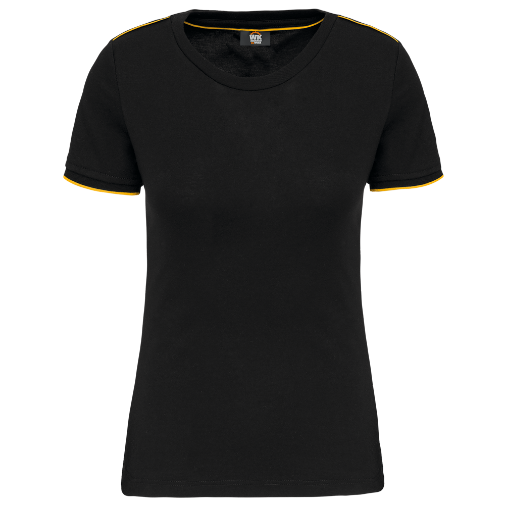 WK3021 - Dames-t-shirt Day To Day korte mouwen - Black / Yellow