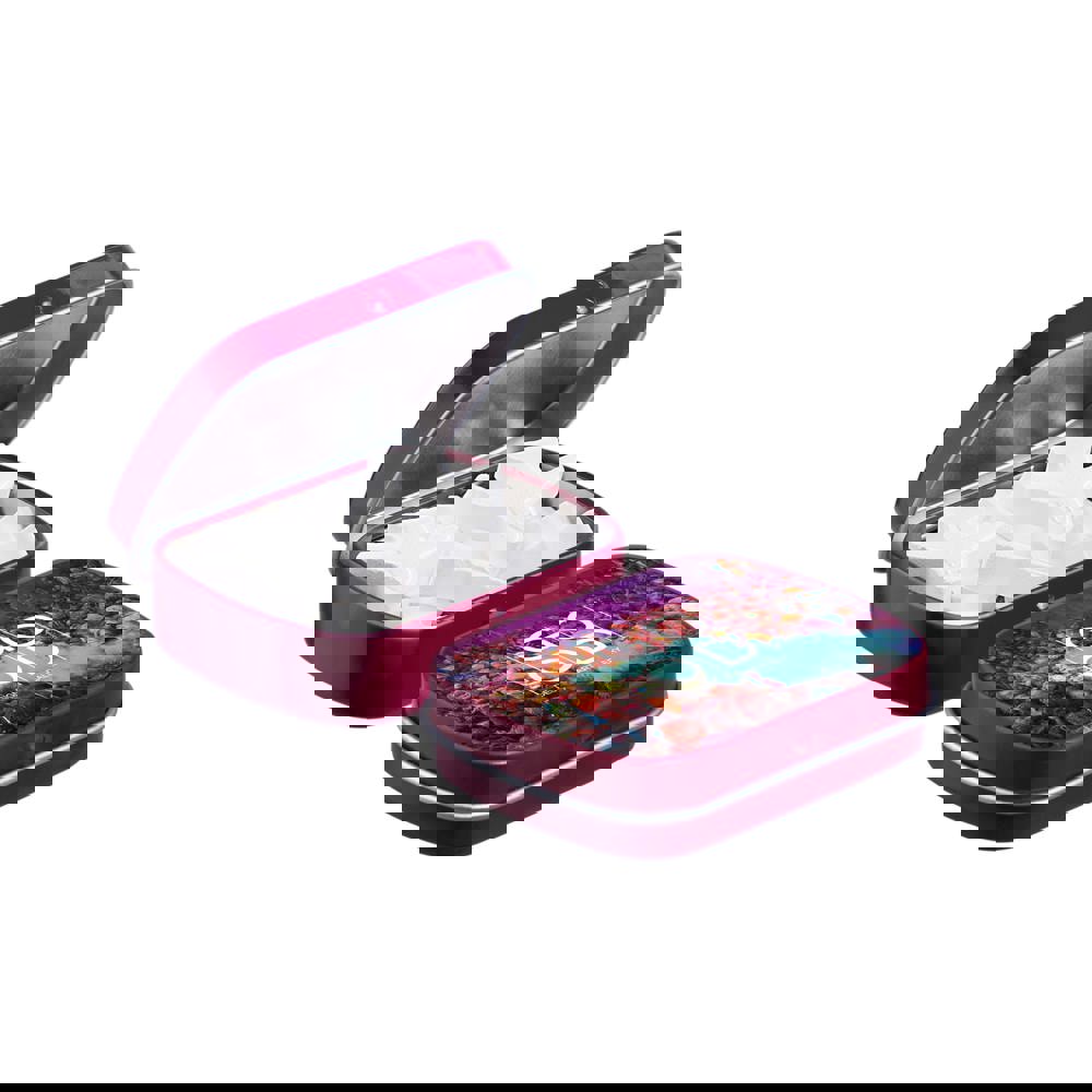 Mini scharnierblikje met vorm pepermunt - Wijnrood