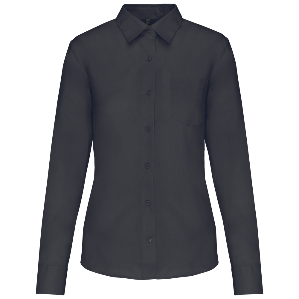 - Overhemd in onderhoudsvriendelijk polykatoen-popeline dames - Zinc