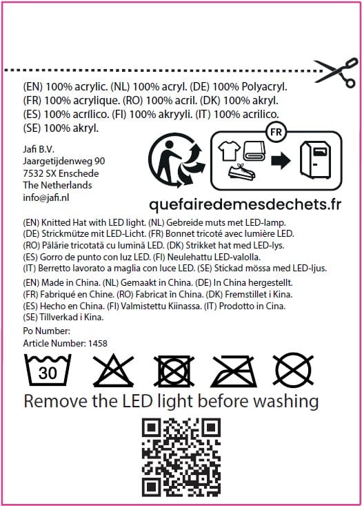 Gebreide muts met ledlamp