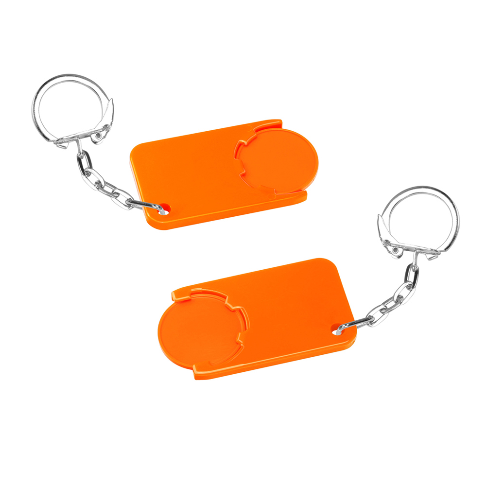 Chiphouder met winkelwagenmuntje 1€ "Beta" - oranje/oranje