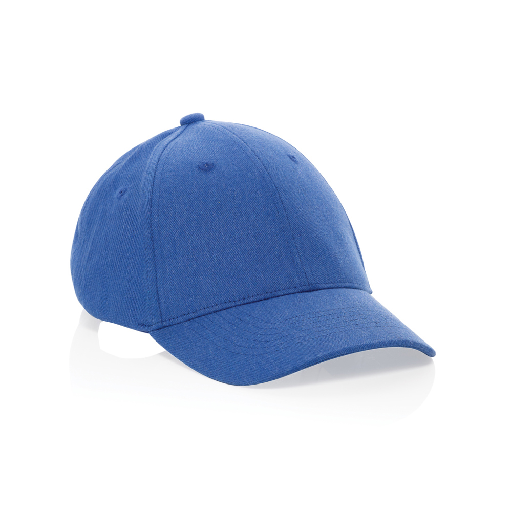 Milo AWARE™ recycled heather 6 paneel cap 200gr - blauw (± PMS blue)