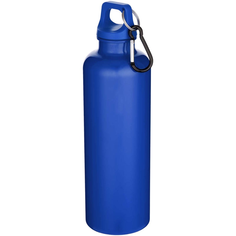 Oregon 750 ml effen RCS gerecycleerde plastic drinkfles met karabijnhaak - Koningsblauw