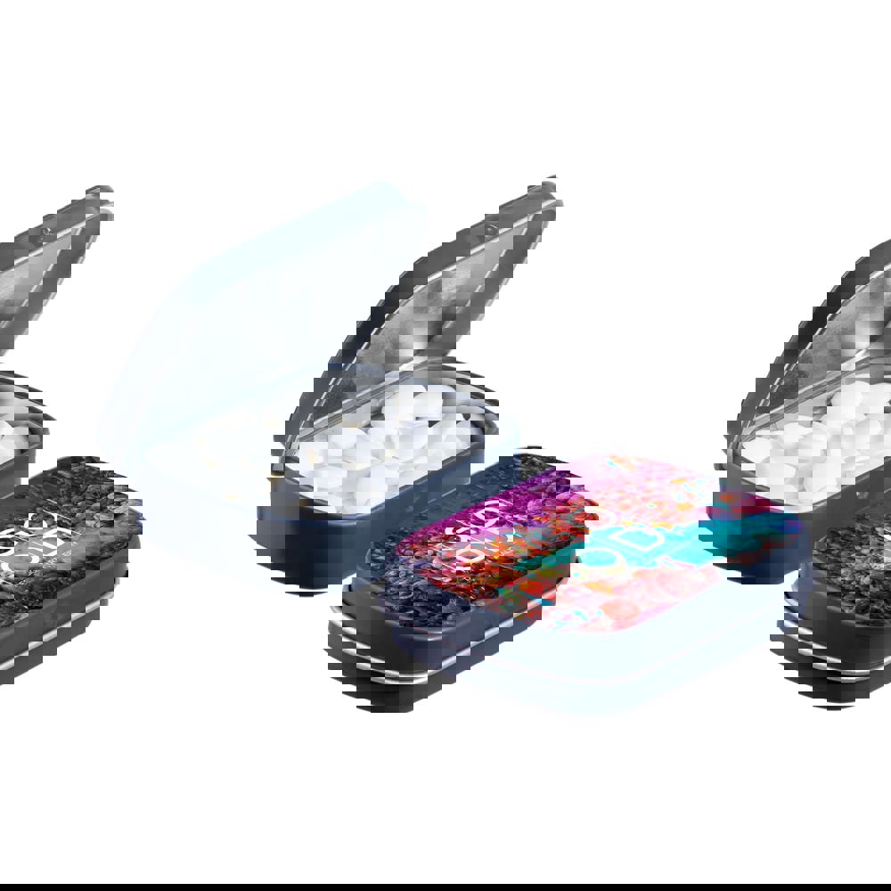 Mini scharnierblikje gevuld met pepermunt