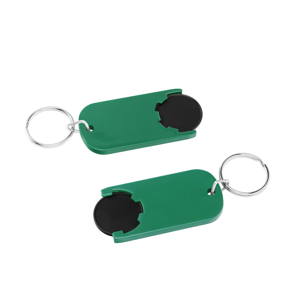 Chiphouder met winkelwagenmuntje 1€ "Alpha" - zwart/groen