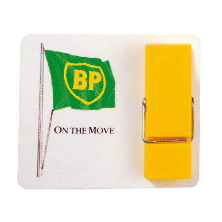 Wandplaatje met knijper - Geel