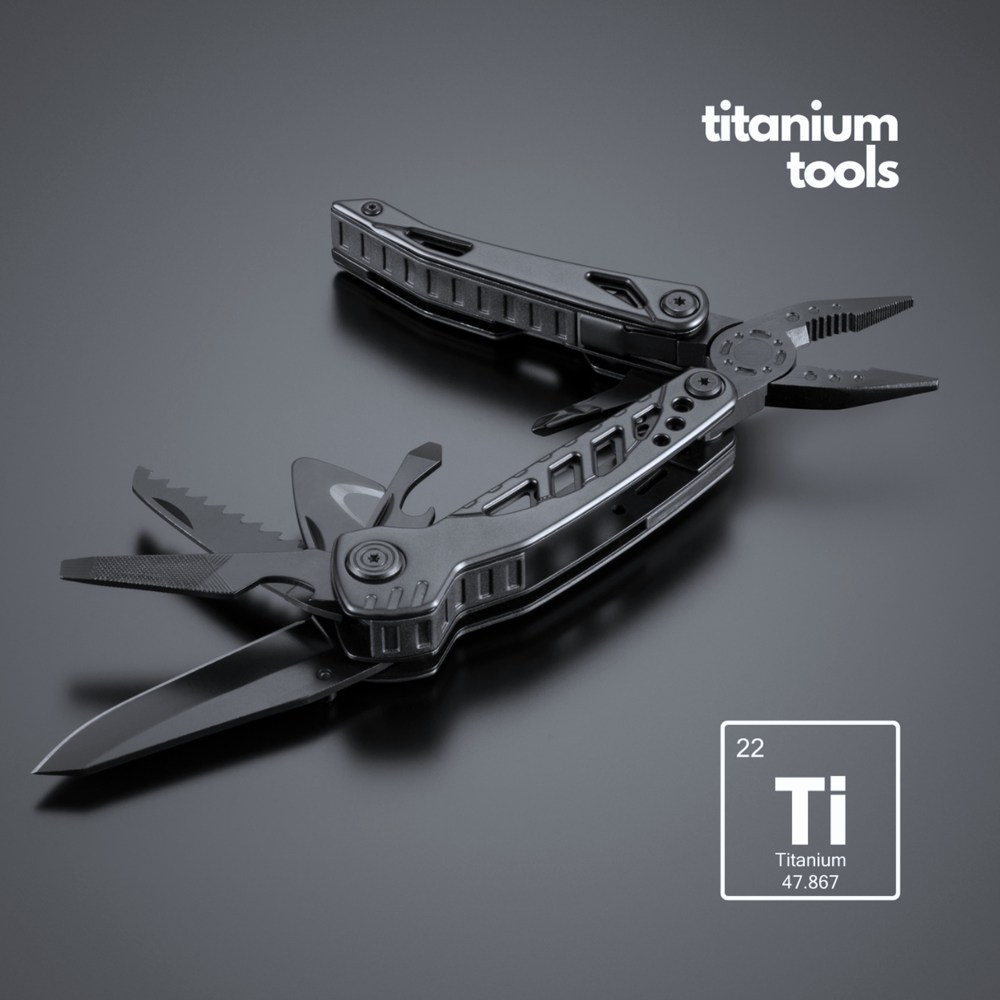 Optima stalen multitool met titaniumcoating - Zwart