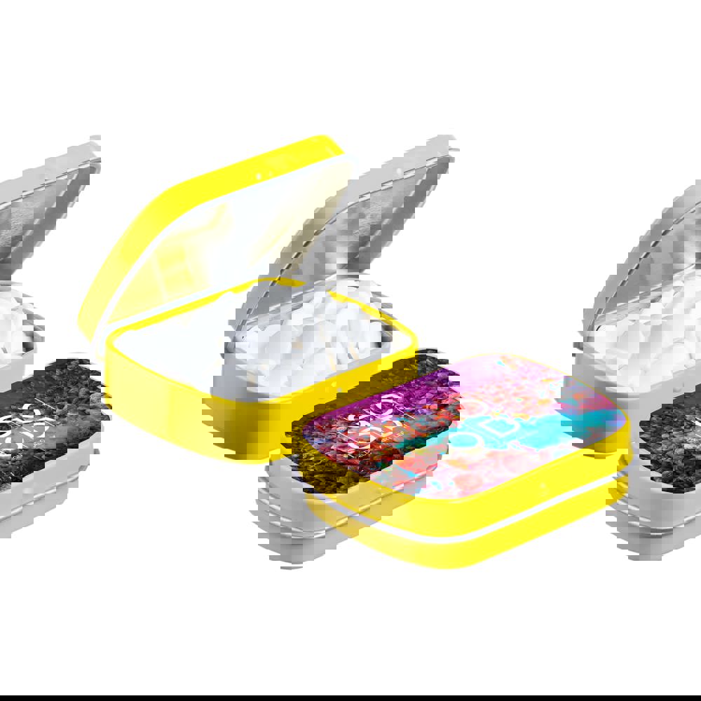 Mini scharnierblikje gevuld met pepermunt