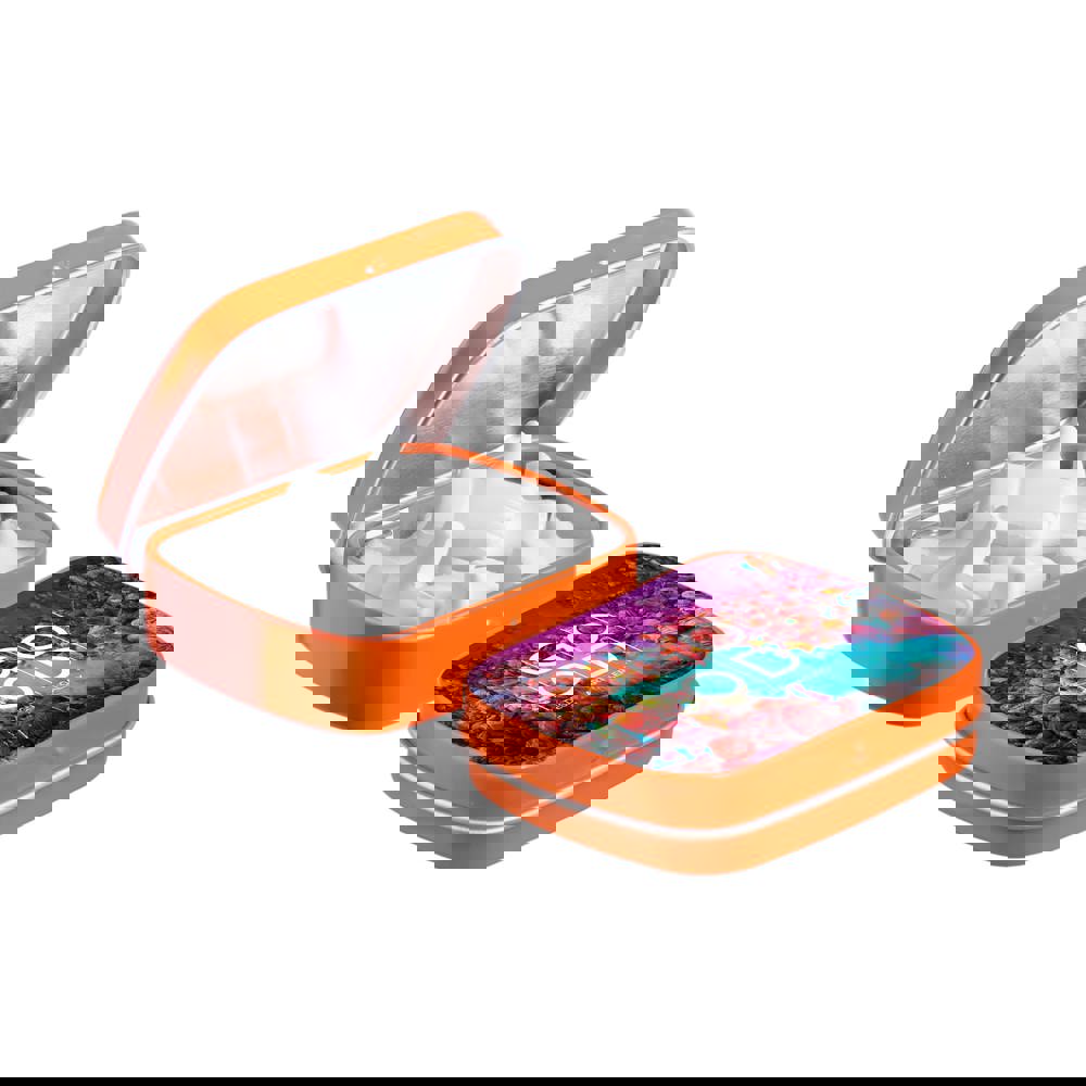 Mini scharnierblikje met vorm pepermunt