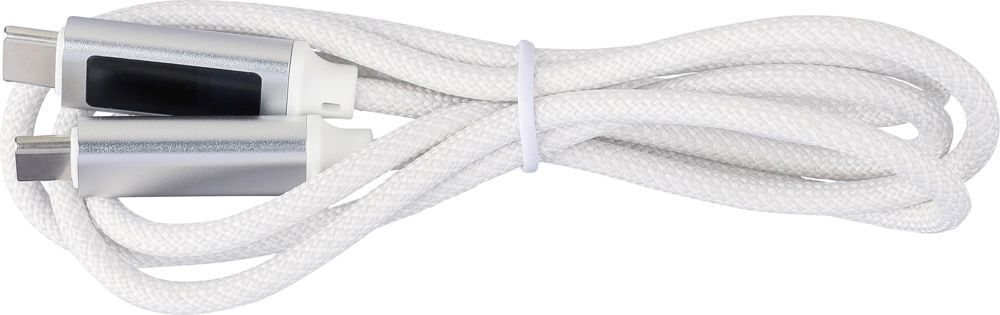 Nylon oplaadkabel Claudia - Wit